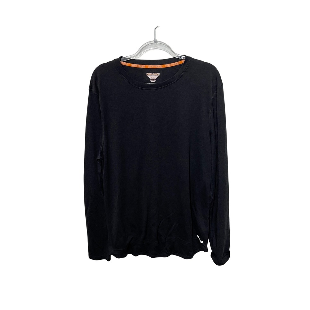 Omni-Wool Base Layer Top Mens XXL Black Wool Blend Thermal Long Sleeve Shirt